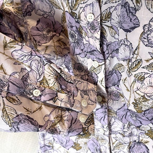 BF:DULUTH Trading Co. Purple Multi Floral Button Down Long Sleeve Casual Top S - Picture 4 of 9